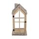 Lantern house fir wood with glass 28x21x57cm S/2 FSC 100%