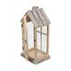 Lantern house fir wood with glass 28x21x57cm S/2 FSC 100%