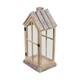 Lantern house fir wood with glass 28x21x57cm S/2 FSC 100%