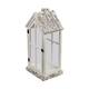 Lantern house fir wood with glass 28x21x57cm S/2 FSC 100%
