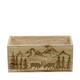 Planter rectangular mountain pine wood with plastic 28x14x14cm S/3 FSC 100%