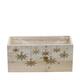 Planter rectangular snowflake pine wood with plastic 28x14x14cm S/3 FSC 100%
