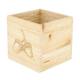 Planter square acorn pine wood with plastic 12x12x12cm FSC 100%
