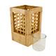 Lantern poplar wood with glass 18x18x28cm FSC 100% - Natural