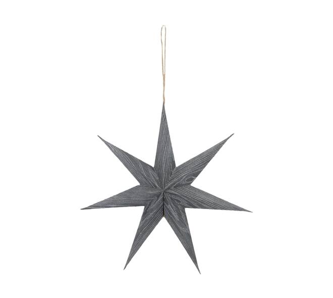 Hanger star paper 30x30x6cm - Grey