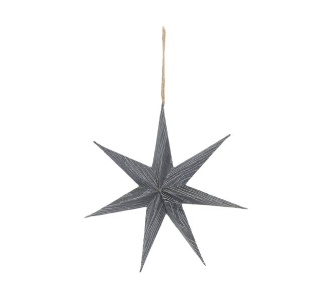 Hanger star paper 20x20x5cm - Grey