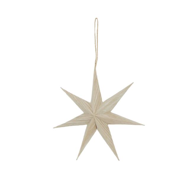 Hanger star paper 20x20x5cm - Cream