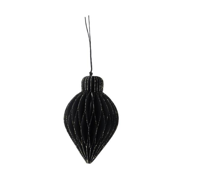 Hanger paper with glitter 8x8x12cm - Black