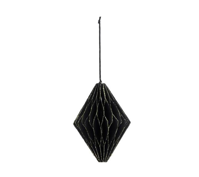 Hanger paper with glitter 10x10x12.5cm - Black