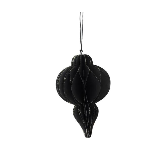 Hanger paper with glitter 8x8x12cm - Black