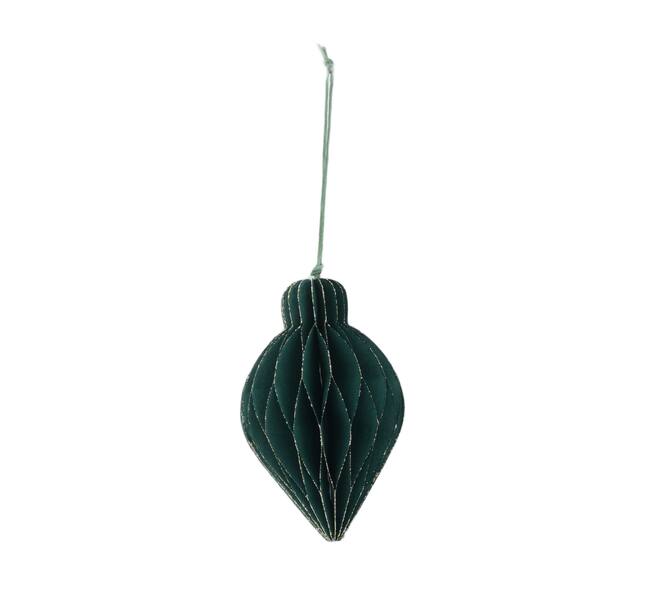 Hanger paper with glitter 8x8x12cm - Green