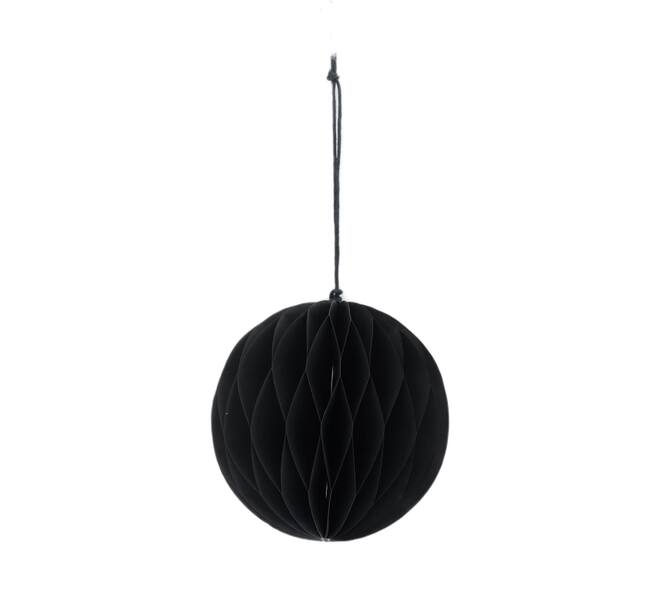 Bauble paper with hanger 10x10x10cm - Black