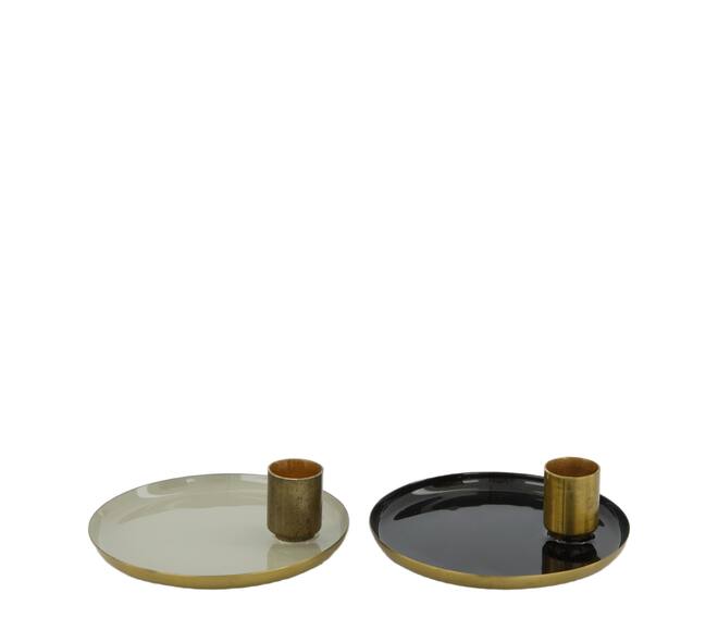 Dinnercandle holder metal 11x11x3cm C/2
