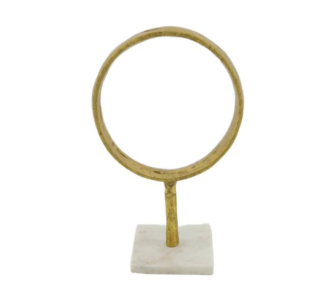 Statue ring aluminium on stand 21x11.5x34cm - Gold