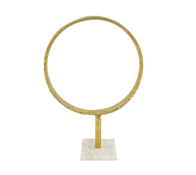 Statue ring aluminium on stand 29x11.5x43cm - Gold