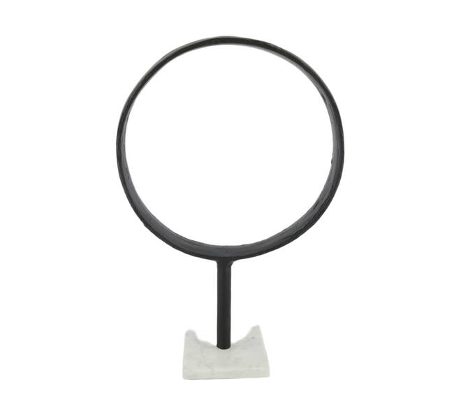 Sculpture Anneau en aluminium sur support - 29x11,5x43 cm - Noir