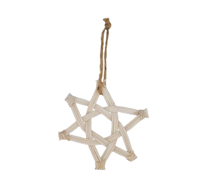 Hanger star bamboo 14x1x14cm - White