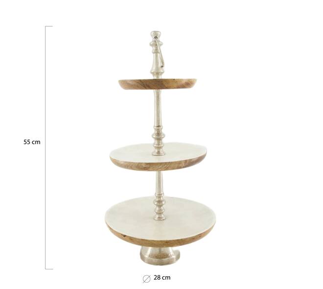 Etagiere mango wood 28x28x55cm KD - Natural