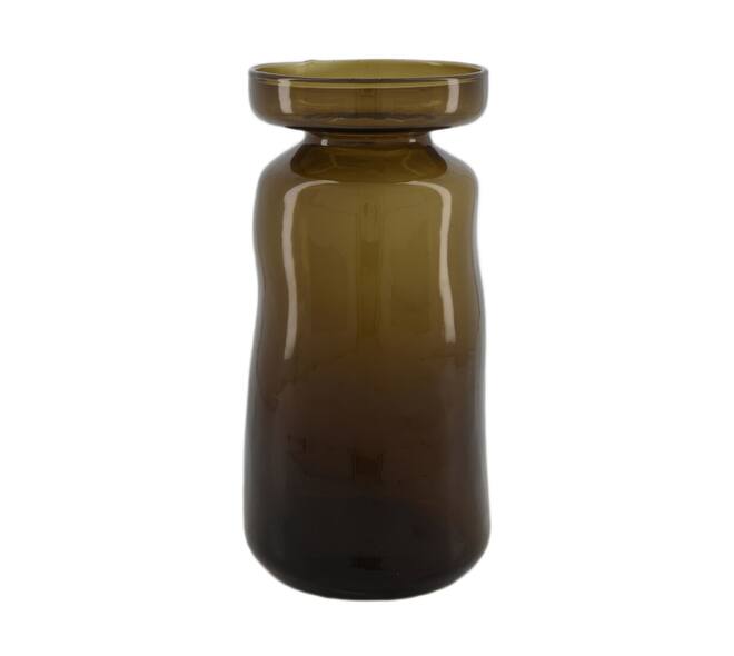 Vase glass 12x12x24cm - Brown