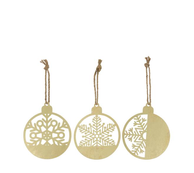 Hanger snowflake metal 18x0.1x21.7cm A3 - Gold