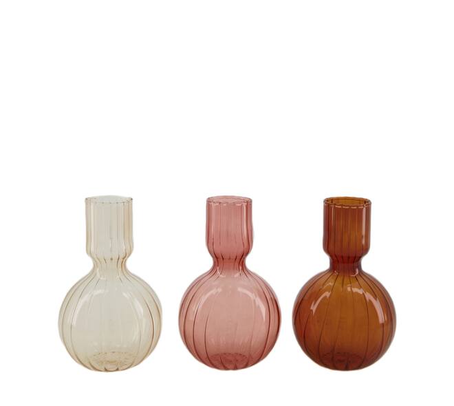 Vase glass 10x10x16.5cm C3 - Pink