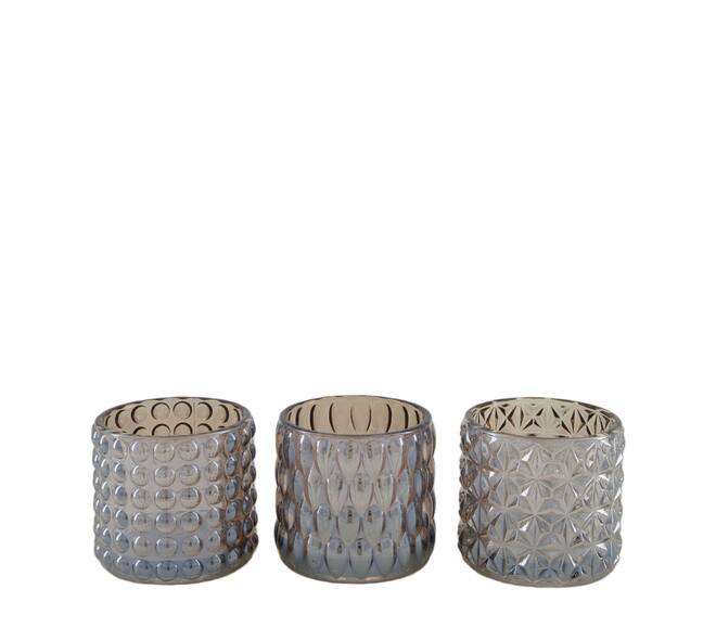 Tealight holder glass 9x9x9cm A/3