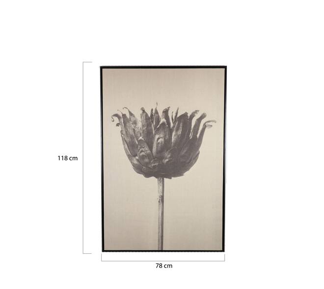 Wall art flower linen 78x3.5x118cm