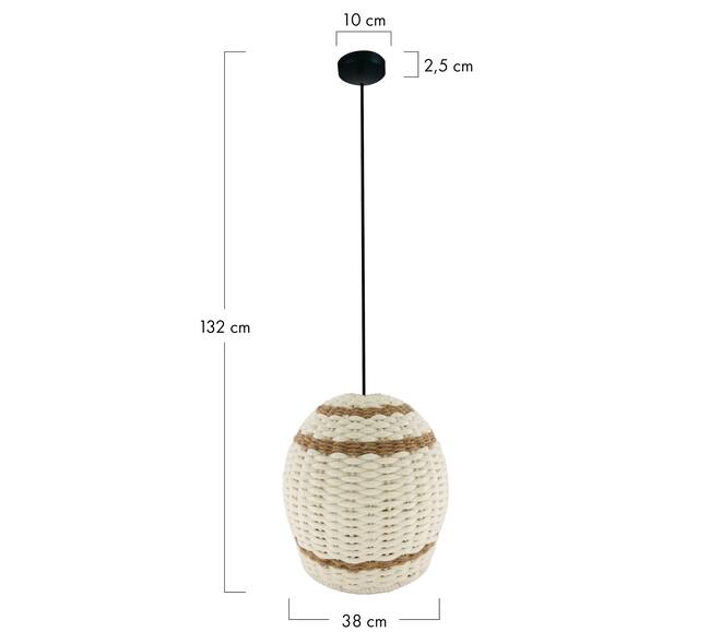 Hanglamp Luna - Katoen - 38x38x32cm - Wit
