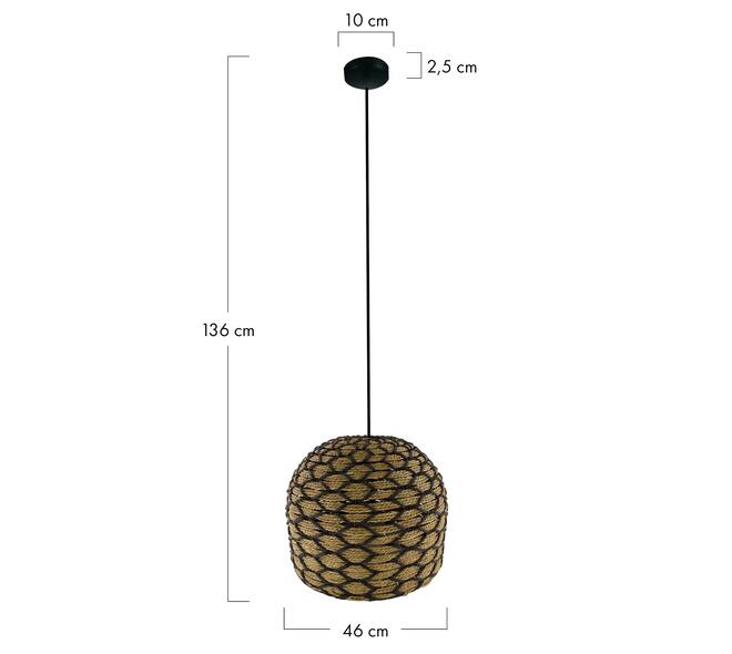 Ceiling light seagrass 46x46x36cm