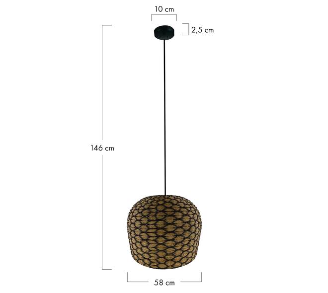 Ceiling light seagrass 58x58x46cm