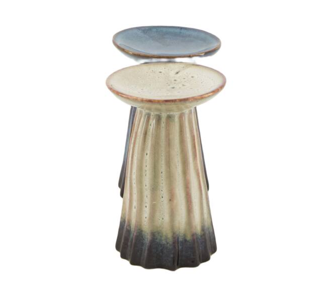 Pillar candle holder ceramic 8x8x11.9cm C2 - Grey