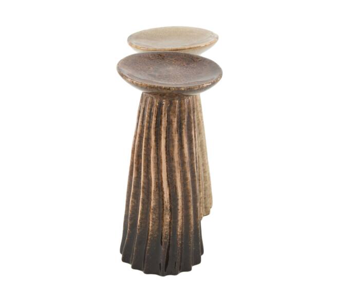 Pillar candle holder ceramic 9.9x9.9x21cm C/2