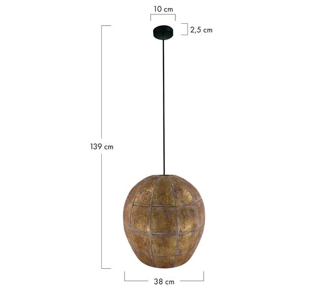 Hanglamp Luxor - Metaal - 38x38x39cm - Goud