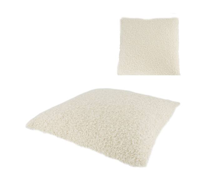 Cushion teddy polyester 45x45x8cm - White