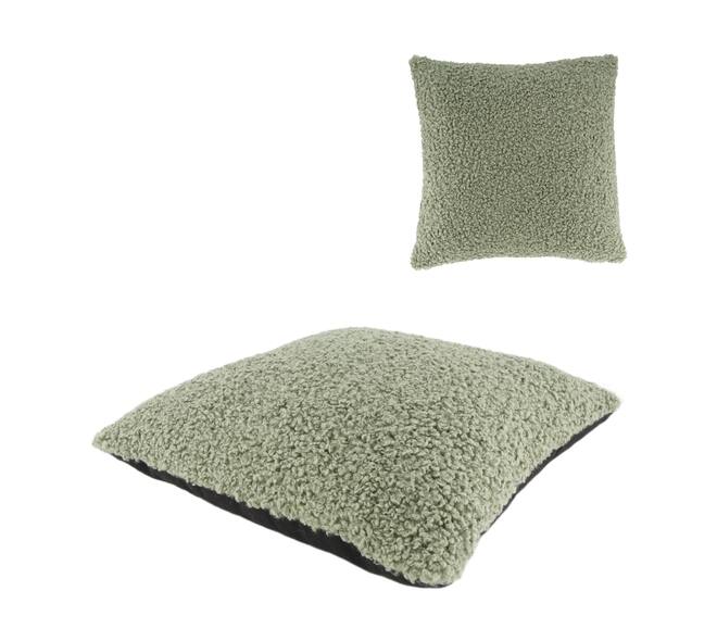 Cushion teddy polyester 45x45x8cm - Green