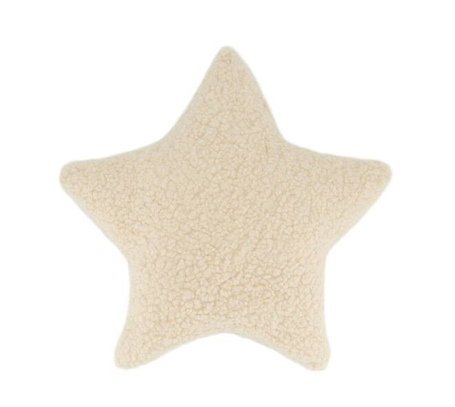 Cushion star teddy polyester 45x45x8cm - White