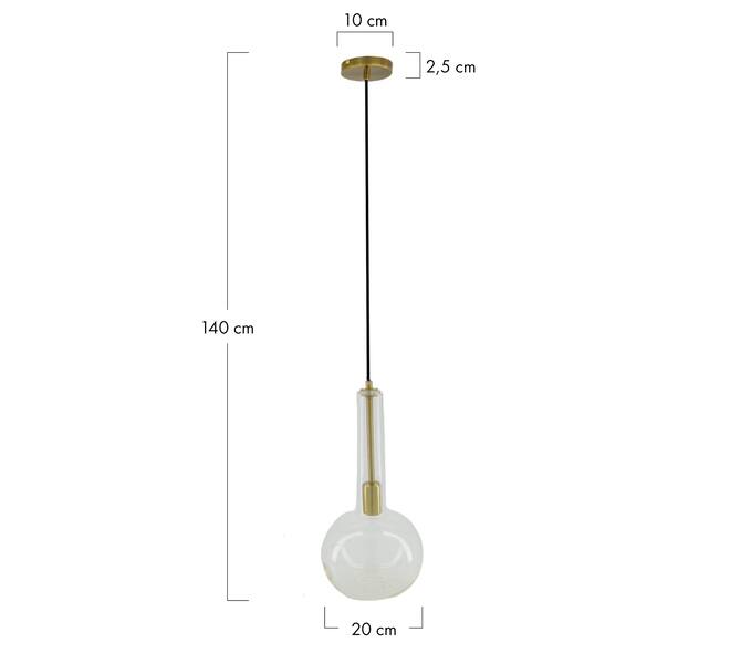 Ceiling light glass 20x20x40cm