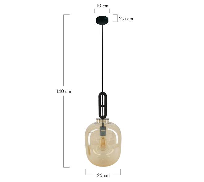 Ceiling light glass 25x25x40cm