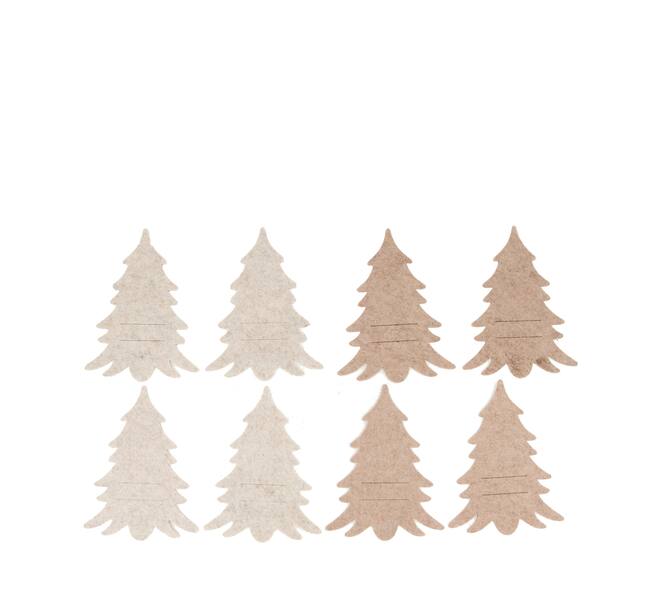 Tree cutlery holder felt 11x1x16cm 4pc C/2