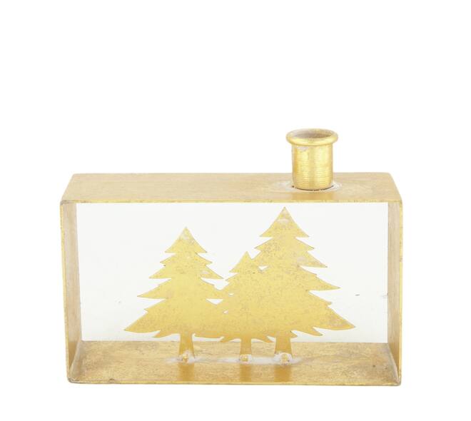 Dinnercandle holder trees metal 18x6x13.5cm