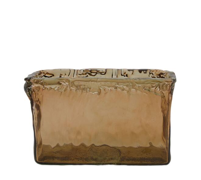 Vaas Anzio - Gerecycled glas - 33x13x20cm - Bruin