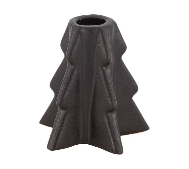 Dinnercandle holder tree ceramic 10x10x10.5cm - Black