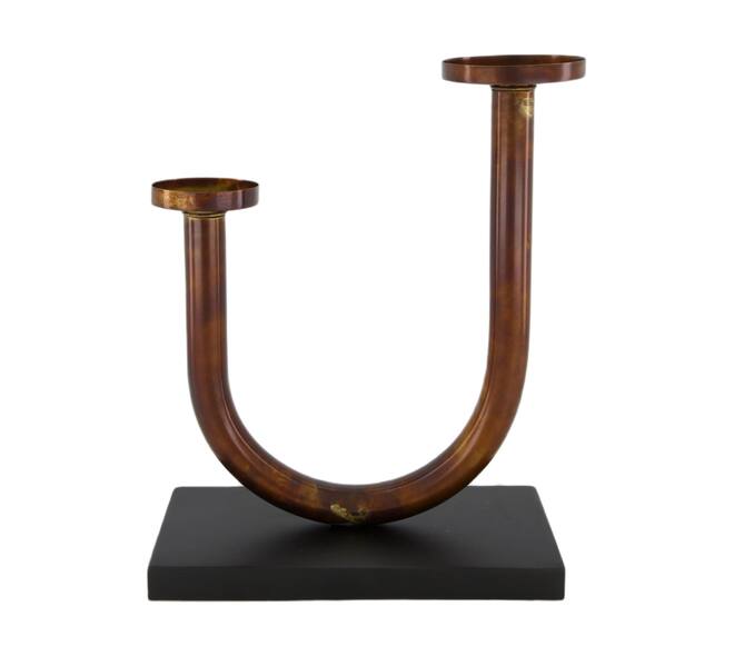 Pillar candle holder metal 24x12x31cm