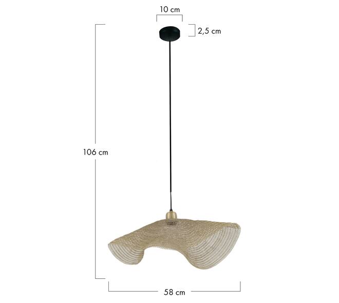 Ceiling light metal 58x58x6cm - Gold