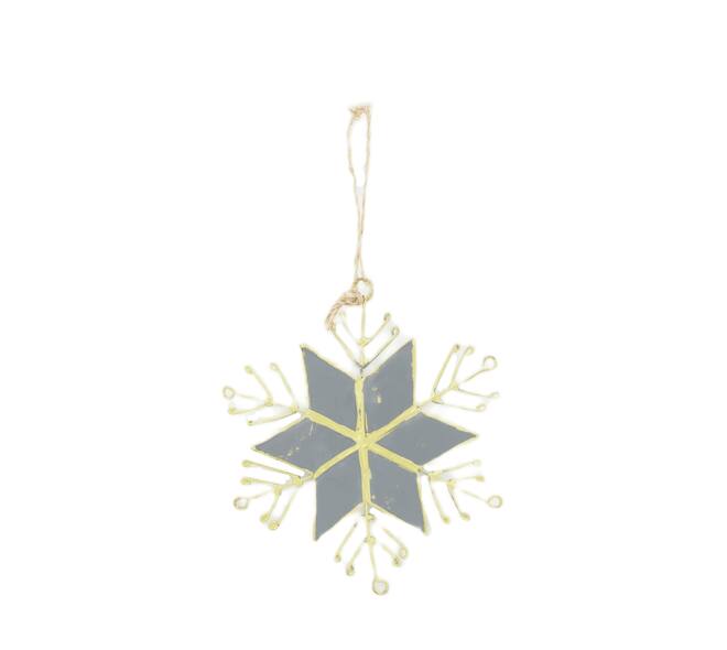 Hanger snowflake capiz 10x10x1cm
