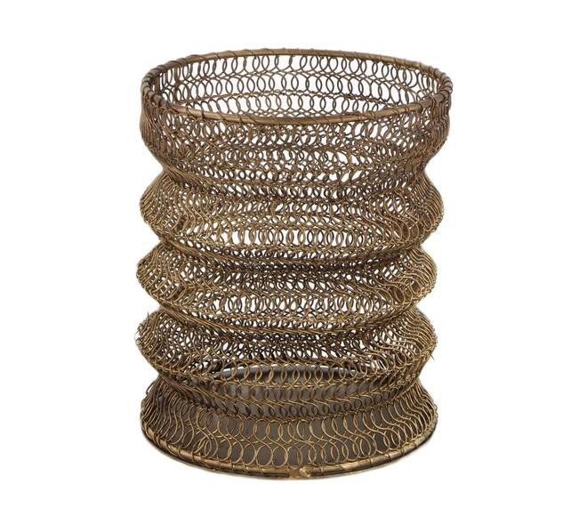 Pillar candle holder metal 13x13x17cm