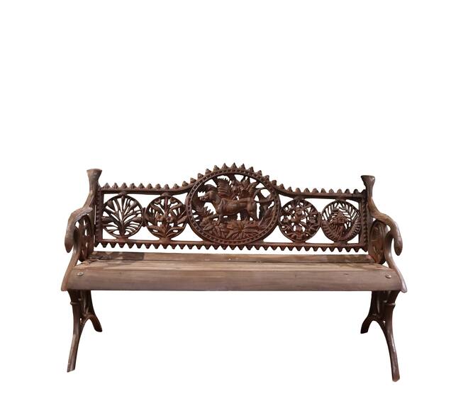 Bench cast iron vintage 120x50x70cm - Natural