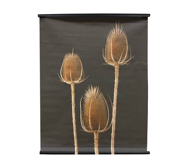 Wall art dried flowers mat linen with hanger 117x3x147cm - Multi