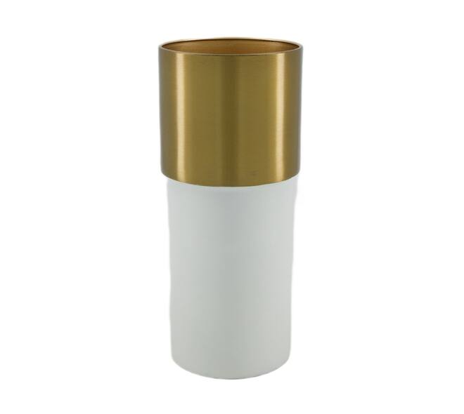 Vase metal 11x9.5x25.5cm - White