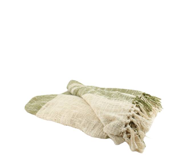 Plaid cotton 125x150x0.5cm - Green